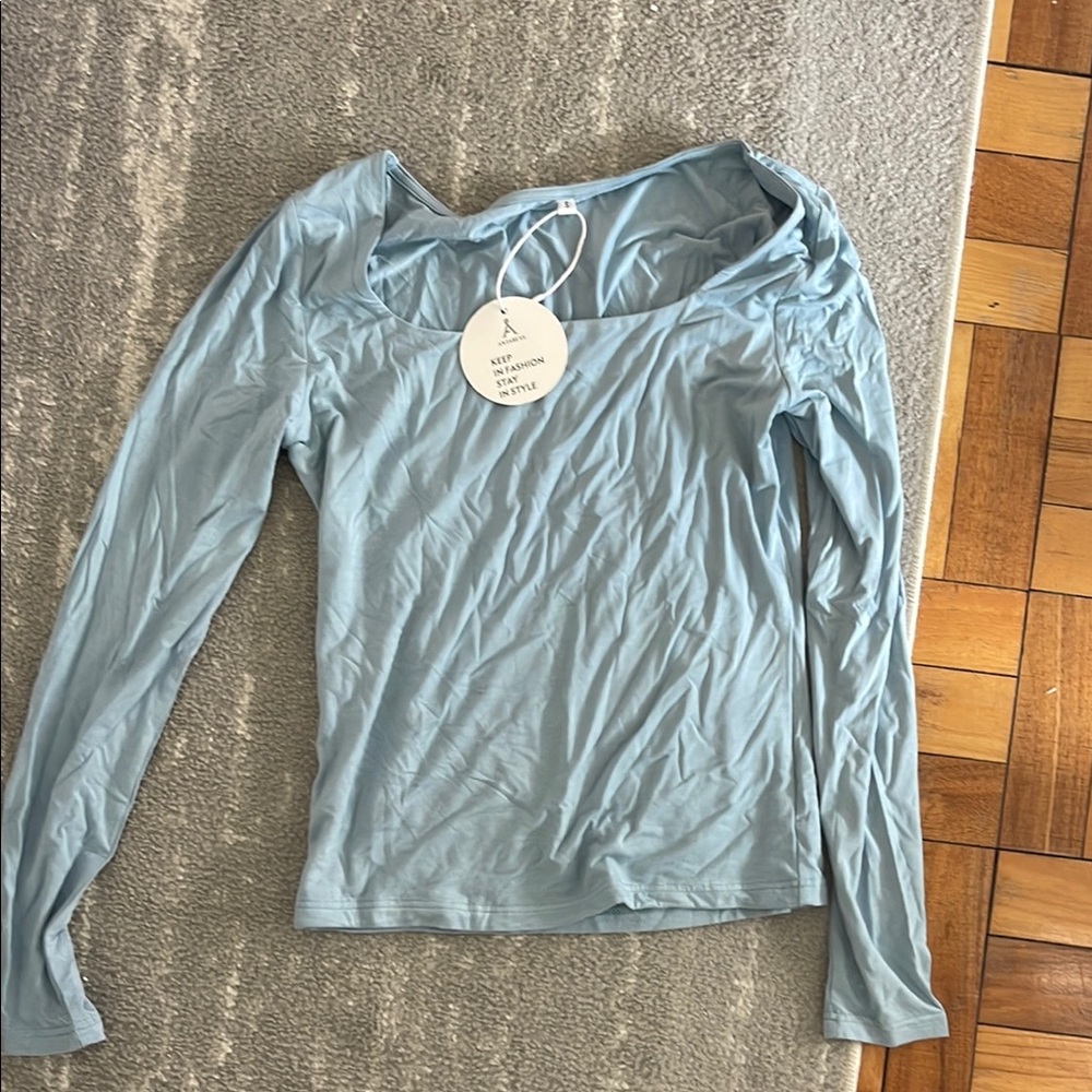 Light Blue Long Sleeve Top